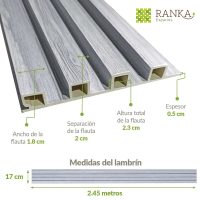 Lambrin sintético WPC Álamo gris - Imagen 2